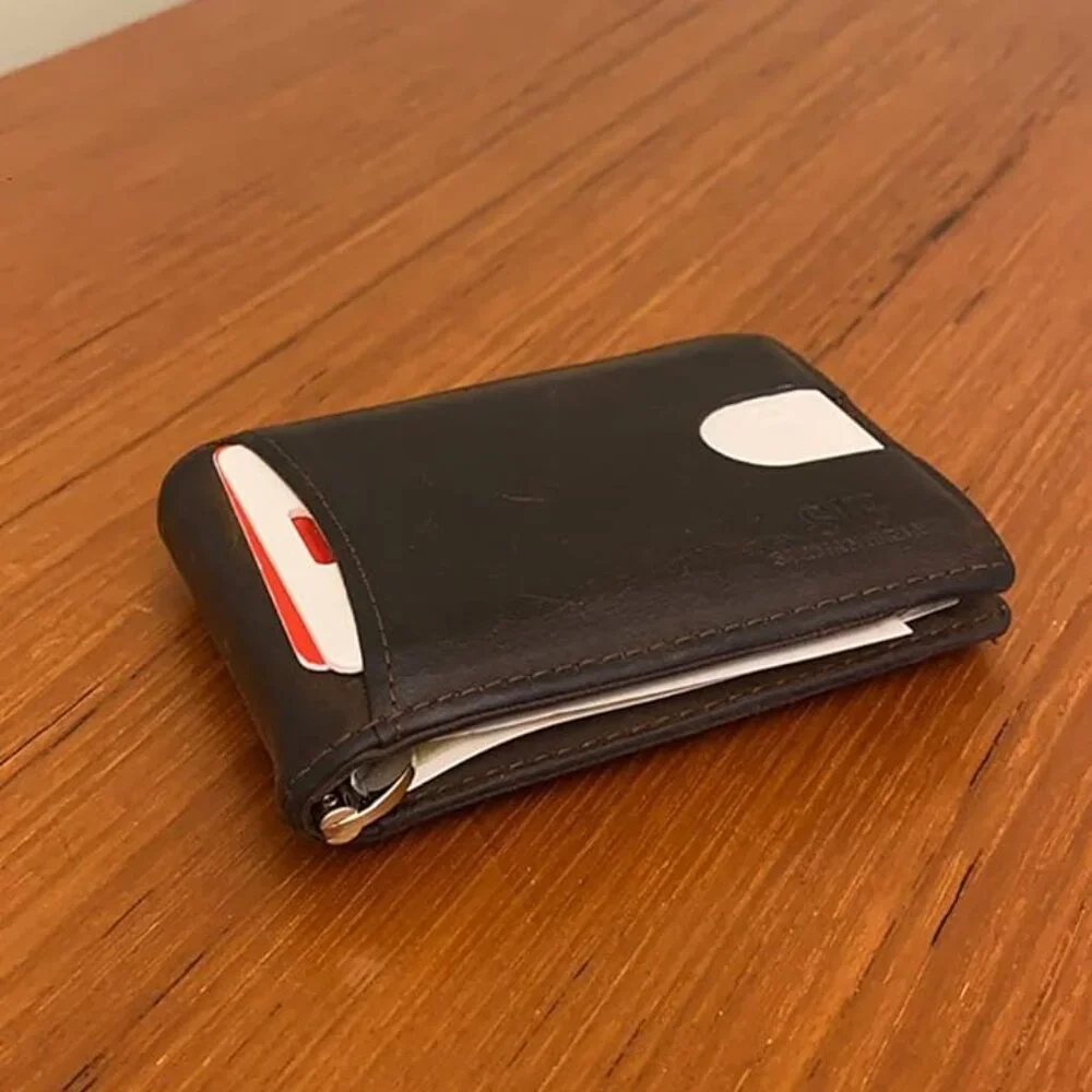 RFID Blocking Slim Bifold Genuine Leather Minimalist Front Pocket Wallet for Men